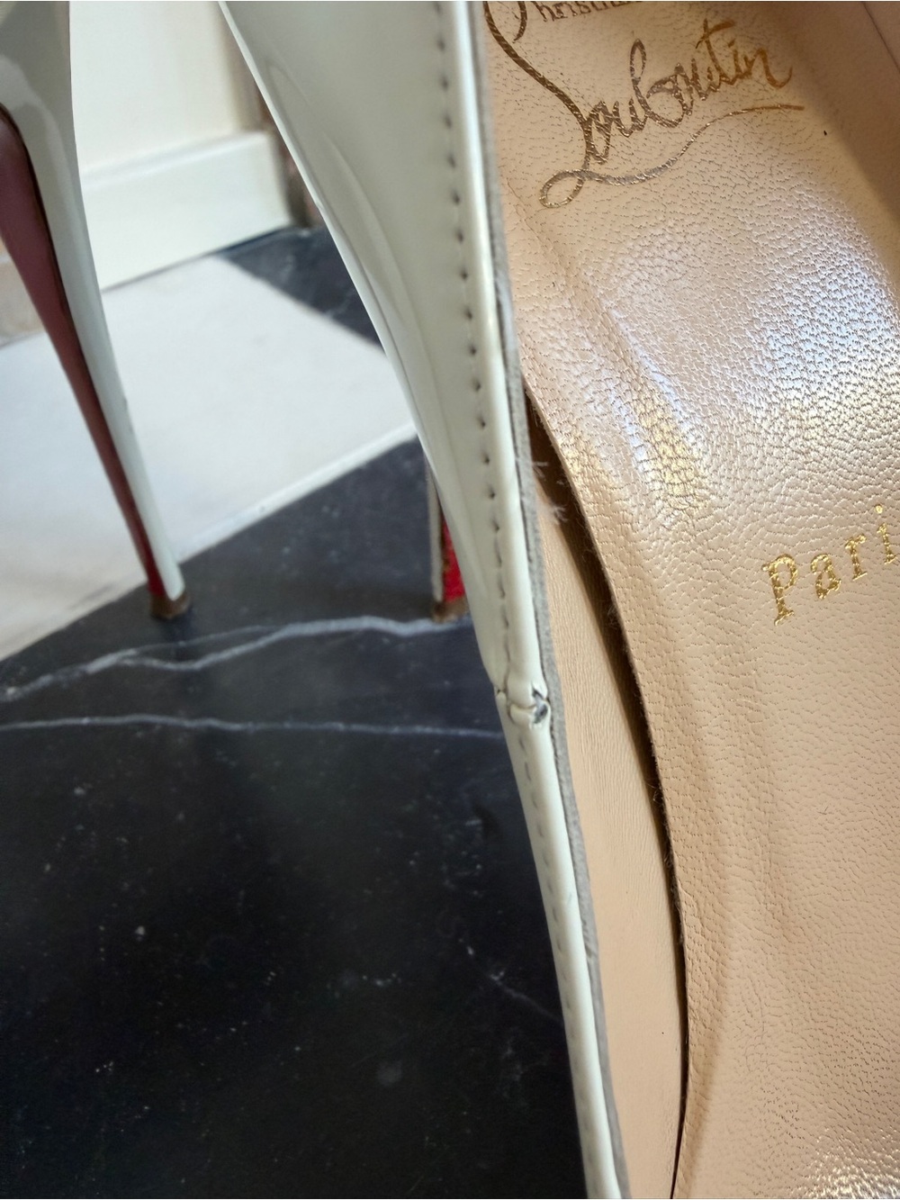 Christian Louboutin White Patent Very Prive heels EU 40 US 10 (fit like 9) - Picture 9 of 13
